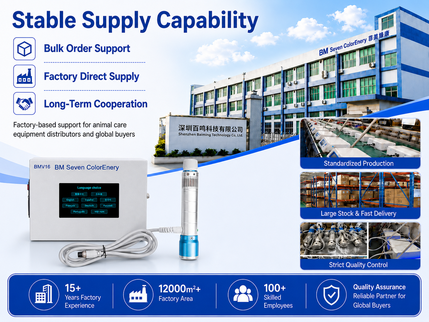 BMV16 stable supply capability with factory production stock delivery and quality control support